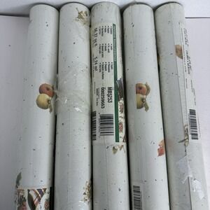 Imperial Wallpaper Vintage 5 DBL Rolls Prepasted Fruit‎ On Beige&White 000259663